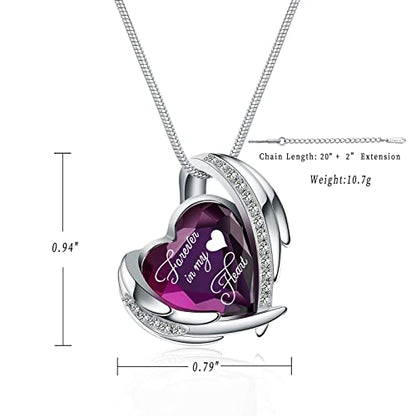 Heart Crystal Cremation Urn Necklace for Ashes, Stainless Steel Cremation Jewelry for Ashes Memorial Pendant Ashes Urn Necklace with Engraving and Filling Kit - color: Purple Crystal