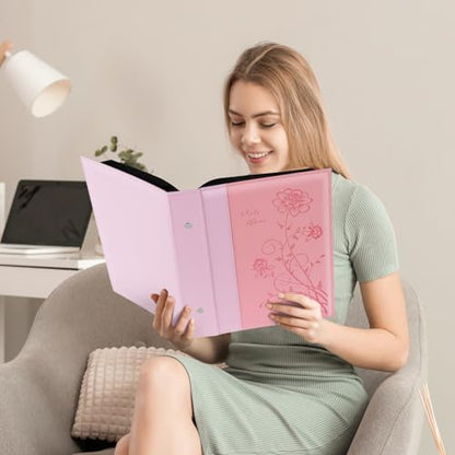Artmag Photo Album 4x6 300 Photos, Extra Large Capacity Leather Cover Wedding Family Photo Albums Holds 300 Horizontal 4x6 Photos(Pink) - color: Pink, size: 300 Pockets
