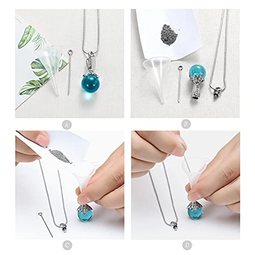 Memorial Jewelry Pearl Urn Necklace - Cremation Ashes Holder Keepsake for Women - color: Light blue