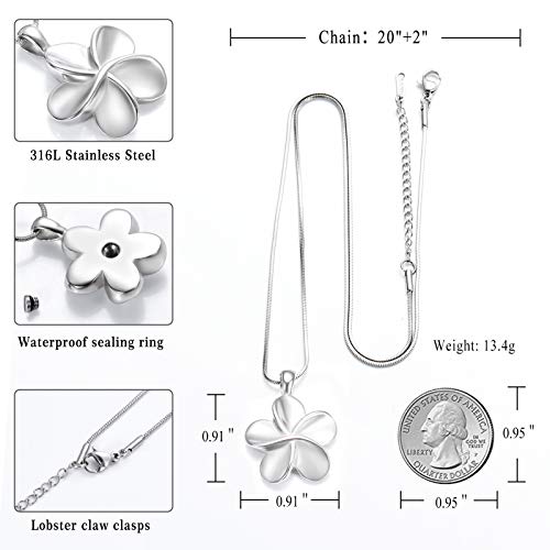 Flower Cremation Ashes Jewelry Cremation Necklace Memorial Locket for Ashes Keepsake Urn Pendants for Women/Men - color: Customize