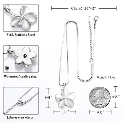 Flower Cremation Ashes Jewelry Cremation Necklace Memorial Locket for Ashes Keepsake Urn Pendants for Women/Men - color: Customize