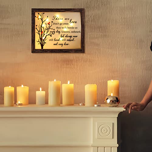Gerrii Sympathy Memorial Gifts for Loss of Loved One, Simple Style | 10''x8'' Wooden Shadow Box with Poem and LED, Red Cardinal Sympathy Bereavement Gift for Mom, Dad, Funeral Memorial Decor - style: Simple Style