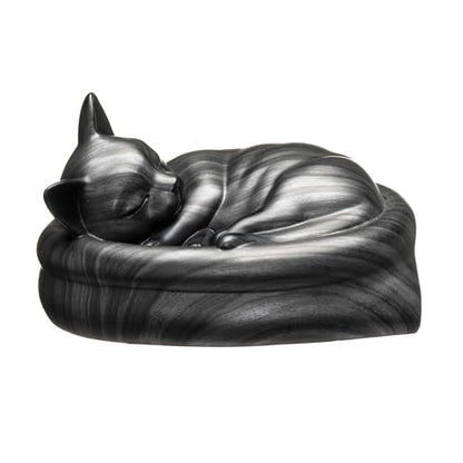 Cat Urn Small Pet Urn for Cat Ashes - Stylish Cat Urns for Ashes, Premium Quality Pet Urns for Cats(Black) - color: Black