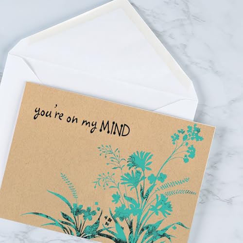 Current Greeting Card Set | Kraft Thinking of You, 20 Count, 10 Designs, 5" x 7" Folded, Envelopes Included, Value Pack - style: Kraft