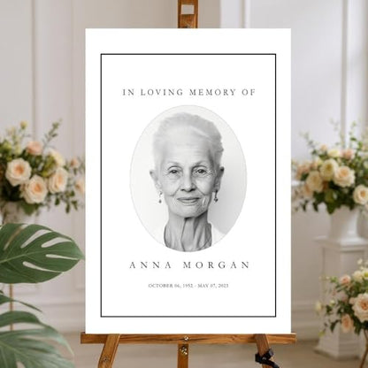 Custom Photo Celebration of Life Memorial Board – Funeral Yard Welcome Sign – Editable Template - color: Version 19