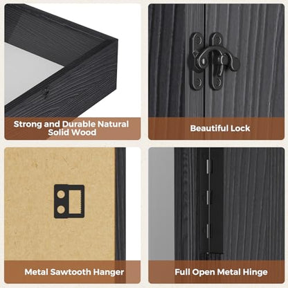 Muzilife 16x20 Large Shadow Box Pine Wood Picture Frame, 3.94 Deep, Black - color: Black, size: 16"x20"