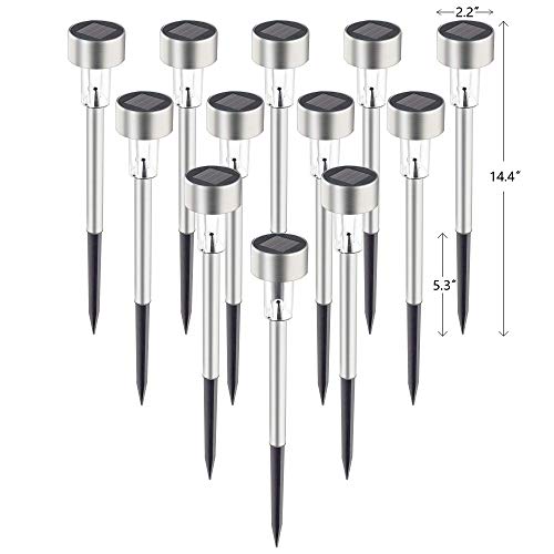 GIGALUMI Outdoor Waterproof Solar Pathway Lights, 12 Pack Warm White - color: Warm White, size: 12 PACK
