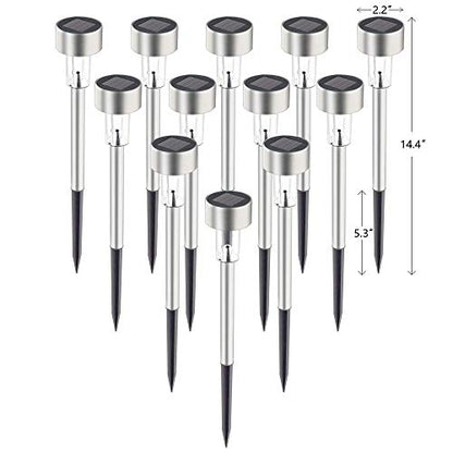 GIGALUMI Outdoor Waterproof Solar Pathway Lights, 12 Pack Warm White - color: Warm White, size: 12 PACK