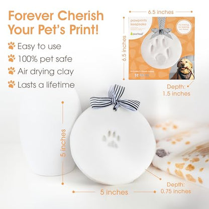 Pearhead Pet Paw Print Keepsake Ornament Kit, No-Bake Clay Kit - color: Clay Pawprint Kit, 3 Ribbons, size: 1-Pack