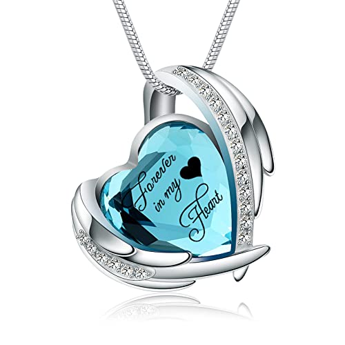 Heart Crystal Cremation Urn Necklace for Ashes, Stainless Steel Cremation Jewelry for Ashes Memorial Pendant Ashes Urn Necklace with Engraving and Filling Kit - color: Sky-Blue Crystal