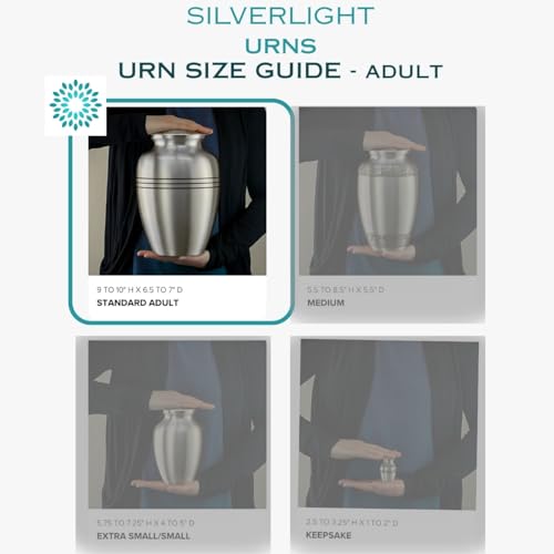Monet Cremation Urn for Ashes, Aluminum, Blue Urn, Adult Sized Cremation Urn, 10.5 Inches High - color: Blue