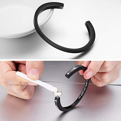 Dletay Urn Bracelet Cremation Bracelet for Ashes Memorial Ashes Bracelet Openable Cuff Bangle Bracelet - color: I carry you-Black