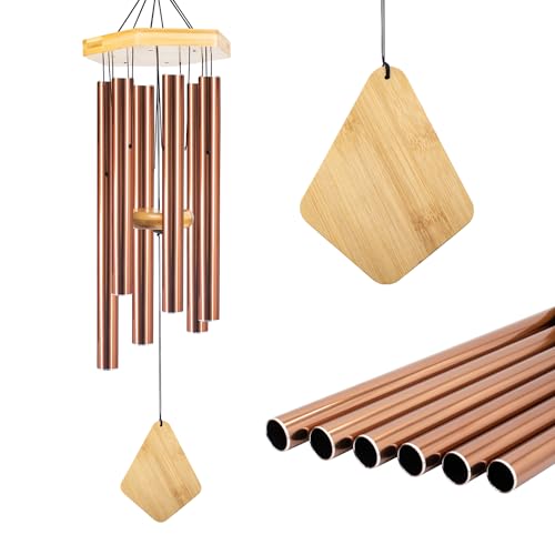 Wind Chimes Outdoor Deep Tone, Wind Chime for Outside, Memorial WindChimes with Hook as Gifts for Mother's Day/Housewarming/Christmas, Patio, Garden, Yard, Home Décor, Copper - size: 30"CP
