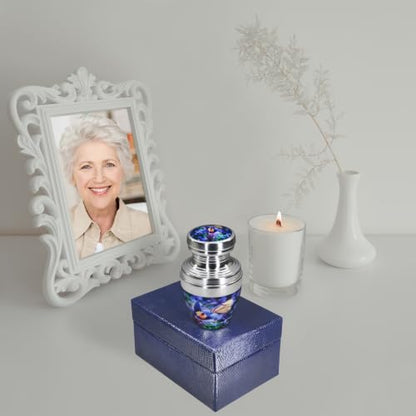 M MEILINXU Blue Butterfly Small Urns, Mini Urns for Human Ashes, Keepsake - color: Blue, size: Small / Keepsake