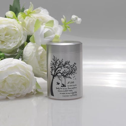 3 Inches Small Urns for Human Ashes Set of 8 Mini Urns for Sharing Small Keepsake Urns Memorial Ashes Holder-Family Tree - size: Set of 8-bird tree