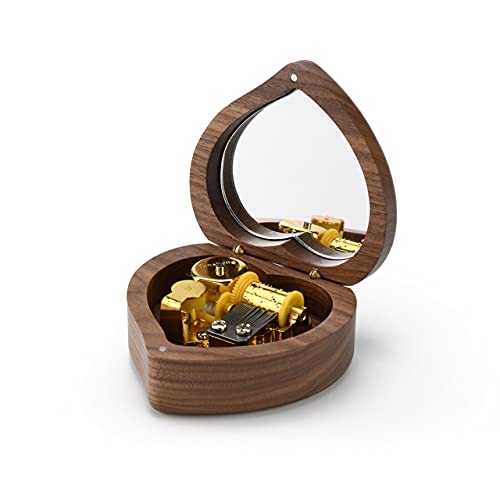 MusicBoxAttic 18 Note Heart Shaped Solid Walnut Musical Keepsake - Many Songs to Choose - A Time for Us (Romeo £ Juliet) - size: 006. A Time For Us (Romeo £ Juliet)