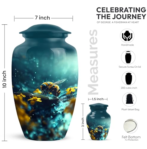 Bee Funeral Urns for Human Ashes Adult Female - Cremation for Men Ashes - Small Keepsake Urn for Women - Mini Human Urns - Burial Adult Urn for Male - 3 Inch - Pack of 1