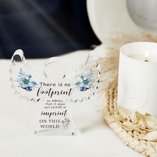 Sympathy Gifts, Miscarriage Gifts for Mothers, Remembrance Gift, Remember Me Grieving Present, Baby Footprint Memorial Angel Acrylic Decor, Funeral in Memory of Loss of Baby, Infant Loss Sympathy Gift - style: 032