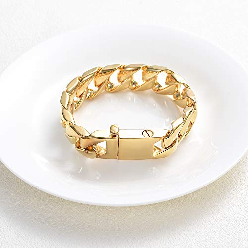 constantlife Cremation Bracelet for Ashes Men Memorial Jewelry Stainless Steel Hand Chain Personalized Customization Keepsake - 7.1 in/ 7.9 in/8.7 in/9.5 in - color: Golden