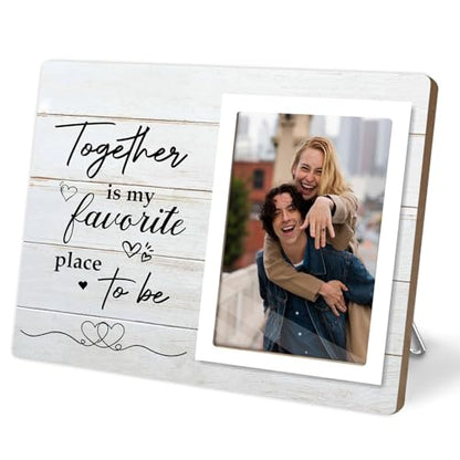 Couple Picture Frames, Love Picture Frames, Engagement Photo Frame, Marriage License Frame, Wedding Picture Frame for Couples, Together is My Favorite Place to Be, Unique Gifts for Valentine's Day 4 x 6Inch Photo
