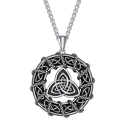 925 Sterling Silver Patron Saint Necklace Amulet Miraculous Medal Pendant Jewelry for Men Women with Friendship Talisman Travel Inspirational Gifts - color: black-A