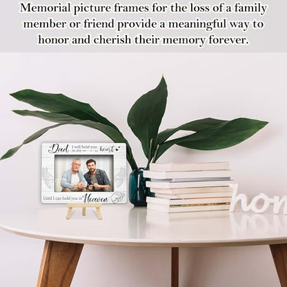 Memorial Gifts Loss of Dad, Sympathy Picture Frame, Remembrance Gifts Wooden Photo Frame with Easel, 4x6 Bereavement Picture Frame for Tabletop Display - G05 - style: Loss of Dad