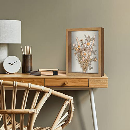 Americanflat 11x14 Shadow Box Frame with Shatter-Resistant Glass - Silhouette Collection - Large Shadow Box Display Case for Tabletop and Wall Display - Dark Oak with Soft Felt Back | Shatter-resistant glass, 1.5 inch interior depth, hangs vertical or hor