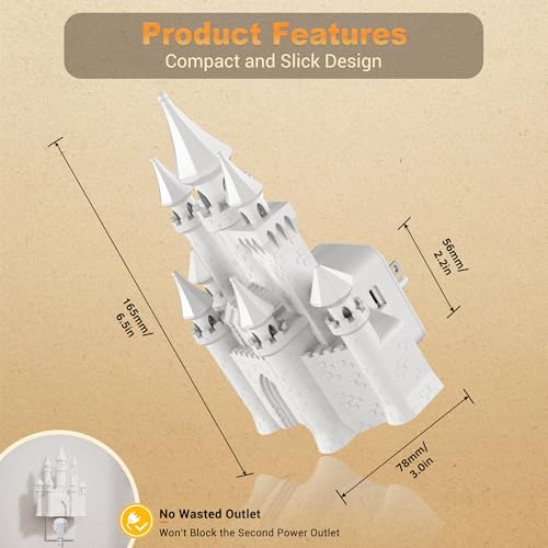JandCase Night Lights Plug into Wall, 2 Pack 3D Printed Castle Night Light - color: Castle-3000K, size: 2 Pack