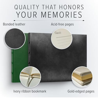 Gallery Leather Guest Book - Great for Wedding, Reception, Baby and Bridal - color: Freeport Ivory