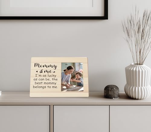 New Mom and First Time Mom Gifts,Mommy and Me Rustic Keepsake Picture Frame 4x6 - color: Mom