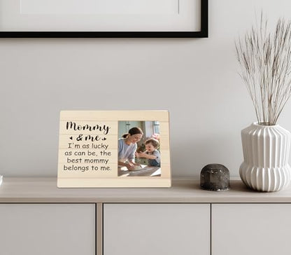 New Mom and First Time Mom Gifts,Mommy and Me Rustic Keepsake Picture Frame 4x6 - color: Mom