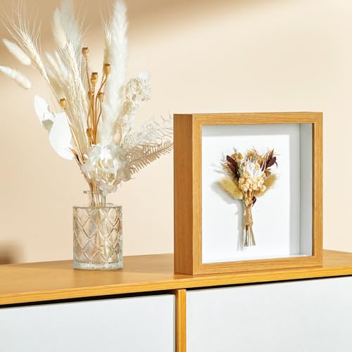 Travel Adventure Archive Shadow Box Frame with Slot, 8x8in Brown - color: Brown, size: 8x8in