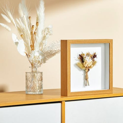 Travel Adventure Archive Shadow Box Frame with Slot, 8x8in Brown - color: Brown, size: 8x8in