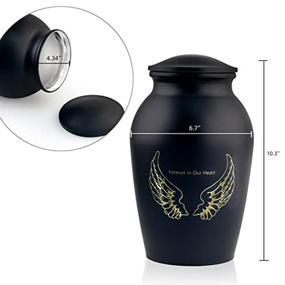 Urns for Human Ashes Adult Male,Professional Cremation Urn for Ashes Female - color: Black