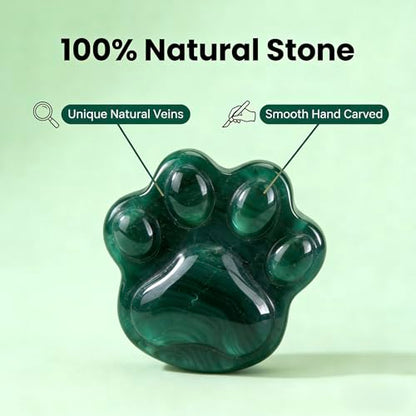 Natural Indian Agate Pet Memorial Gift Set with Paw Print Stone & Bracelet - color: Indian Agate Memorial Gift Set
