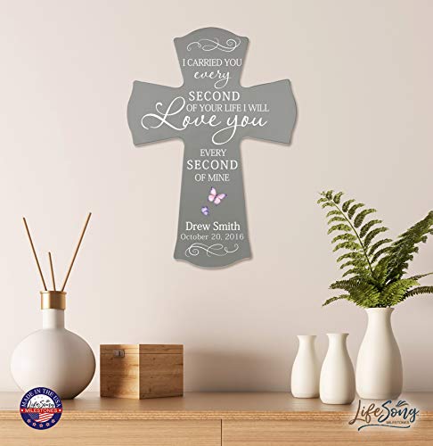 LifeSong Milestones Memorial Wooden Cross 8.5x11, Gray - color: Gray