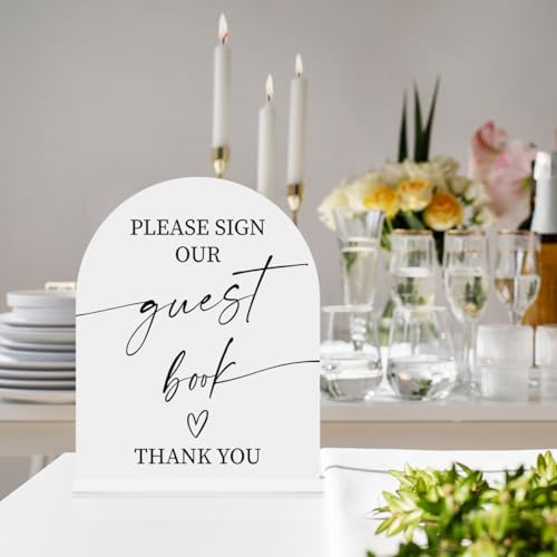 Please Sign Our Guestbook Sign Wedding Guest Book Acrylic Sign for Wedding Bridal Shower Baby Shower Ceremony Reception Event Party Welcome Guestbook Table 8"x10" - color: You