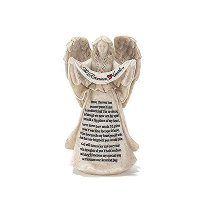 The Reunion Heart in Memory Resin Stone 6 inch Angel Figurine