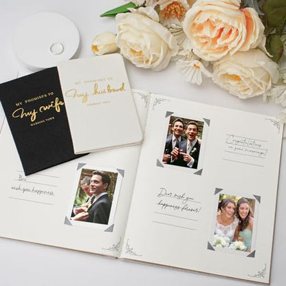 Vienrose Polaroid Guest Book 10x8 Inch Hardcover 120 Pages Simple Gift Set - style: Minimalist Guest Book+Vow Books