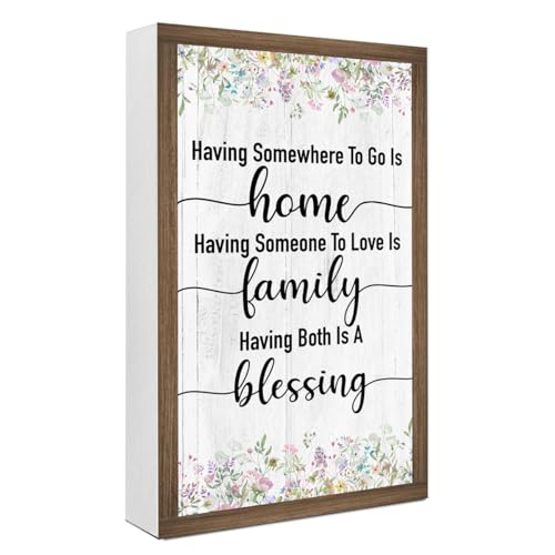 Having Somewhere To Go Is a Home Wooden Box Sign Desk Decor,Family Saying Wood Block Sign for Home Farmhouse Bedroom Shelf Tabletop Wall Decor - color: Having Somewhere To Go Is a Home