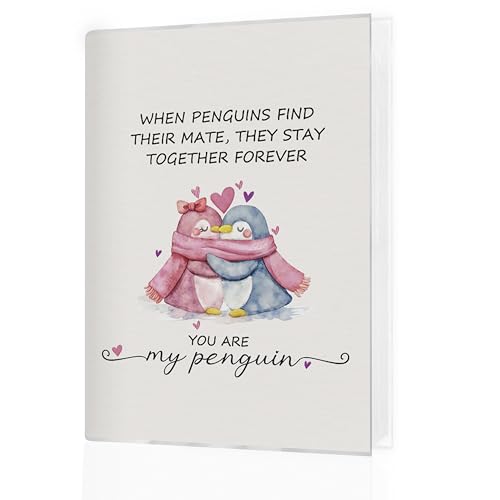 Valentine's Day Photo Album 4x6, Anniversary Valentine's Day Gifts for Girlfriend Boyfriend, You Are My Penguin Small Memory Photo Album Book for 18 Pockets Hold 36 Pictures - color: Penguins