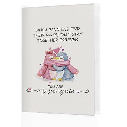 Valentine's Day Photo Album 4x6, Anniversary Valentine's Day Gifts for Girlfriend Boyfriend, You Are My Penguin Small Memory Photo Album Book for 18 Pockets Hold 36 Pictures - color: Penguins