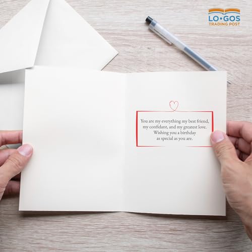 Logos Trading Post Christian Happy Birthday Card - To the love of my life, may your birthday be as bright as your smile - Gift Cards for Women with Love Quote