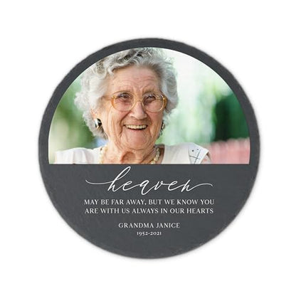 Weddingstar Custom Photo Printed 9 ⅞" Round Black Slate Garden Stone - Memorial - color: Memorial