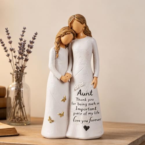NAN ZAI NAN FANG Aunt Gifts, Gift for Aunt, Best Aunt Ever Resin Figurine | Aunt Birthday Gift from Niece or Nephew, Mother's Day & Christmas Keepsake, 5.5" Hand-Painted Statue - style: Aunt