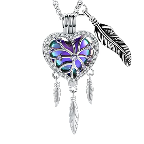 shajwo Dream Catcher Urn Necklace for Ashes - color: Rainbow-Purple