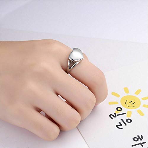 Simple Heart Cremation Urn Ring for Ashes Hold Loved Ones Ashes Memorial Jewelry for Funeral Keepsake Gift - color: 9#