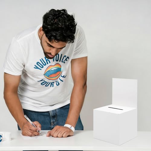 Ysglory 12 Pack Raffle Ticket Box Cardboard Suggestion Box with Slot Donation Ballot Boxes for Fundraising Collecting Business Card Voting Contest with Removable Title Board, 6 x 6 x 6 Inches - color: White - 12 Pack - 6 x 6 x 6 Inches