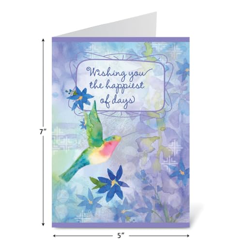 Current Hummingbird Garden Thinking of You Cards with Envelopes - Assortment of 8 Greeting Cards, 4 Designs, Large 5" x 7" Thinking of You Cards for Women - style: Hummingbird