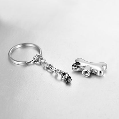 COCO Park Pet Paw Bone Urn Pendant Key Chain, Cremation Jewelry Memorial Ash Keepsake, Funnel Fill Kit